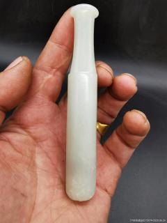 清代和田玉烟嘴